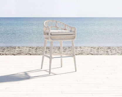 Sunset West - Dana Rope Bar Stool in Linen Canvas w/ Self Welt - SW4301-7B-LCAN-STKIT veiw 2