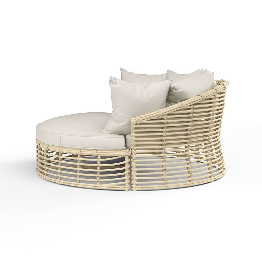 Sunset West - Farro Round Daybed in Canvas Canvas w/ Self Welt - SW1095-99OT-CC-STKIT veiw 3