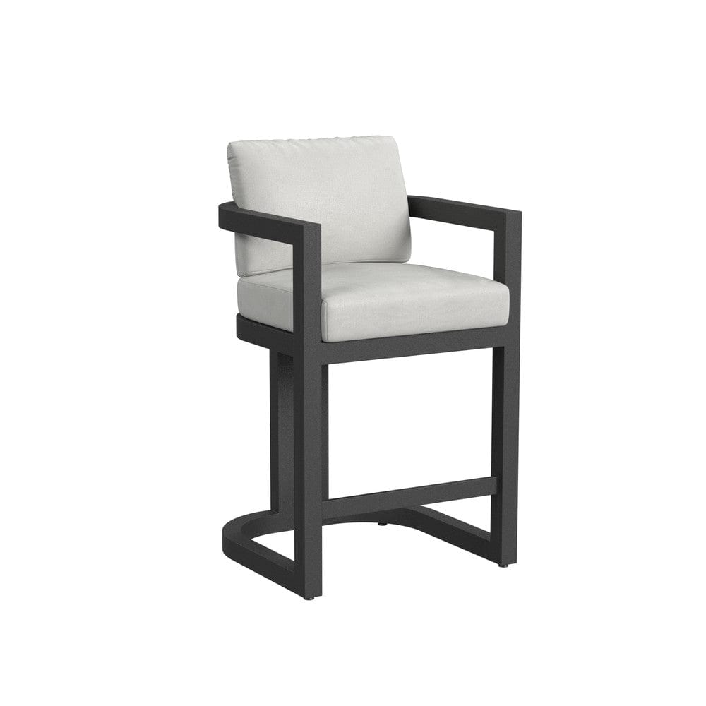Sunset West - Malibu Barstool in Cast Silver, No Welt - Blacks - SW7101-7B-SLVR-STKIT view 1
