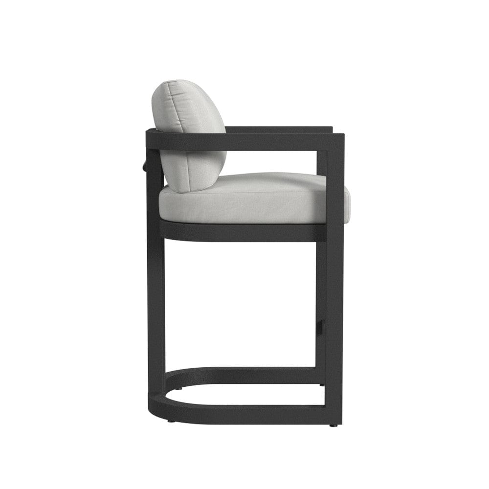 Sunset West - Malibu Barstool in Cast Silver, No Welt - Blacks - SW7101-7B-SLVR-STKIT view 3