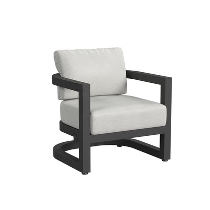 Sunset West - Malibu Club Chair in Cast Silver, No Welt - Blacks - SW7101-21-SLVR-STKIT view 1