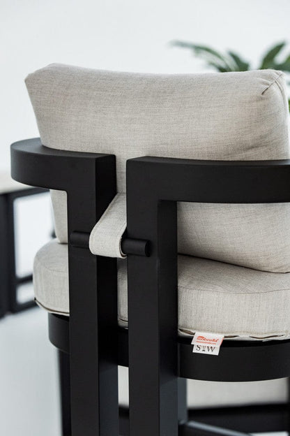 Sunset West - Malibu Dining Chair in Cast Silver, No Welt - Blacks - SW7101-1-SLVR-STKIT view 6