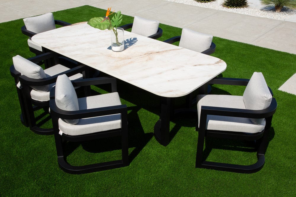 Sunset West - Malibu Dining Chair in Cast Silver, No Welt - Blacks - SW7101-1-SLVR-STKIT view 8