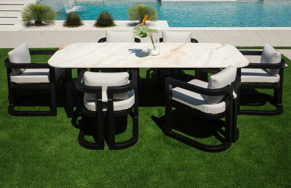 Sunset West - Malibu Dining Chair in Cast Silver, No Welt - Blacks - SW7101-1-SLVR-STKIT view 9