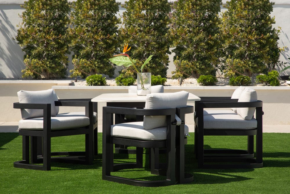 Sunset West - Malibu Dining Chair in Cast Silver, No Welt - Blacks - SW7101-1-SLVR-STKIT view 10