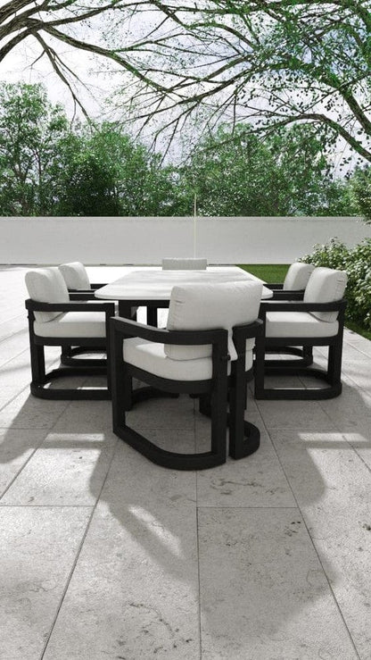 Sunset West - Malibu Dining Chair in Cast Silver, No Welt - Blacks - SW7101-1-SLVR-STKIT view 11