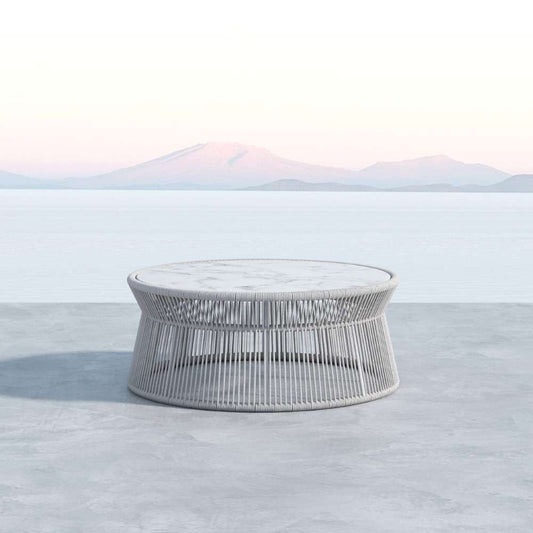 Sunset West - Miami Coffee Table with Honed Cararra Marble Top - SW4401-CT veiw 2