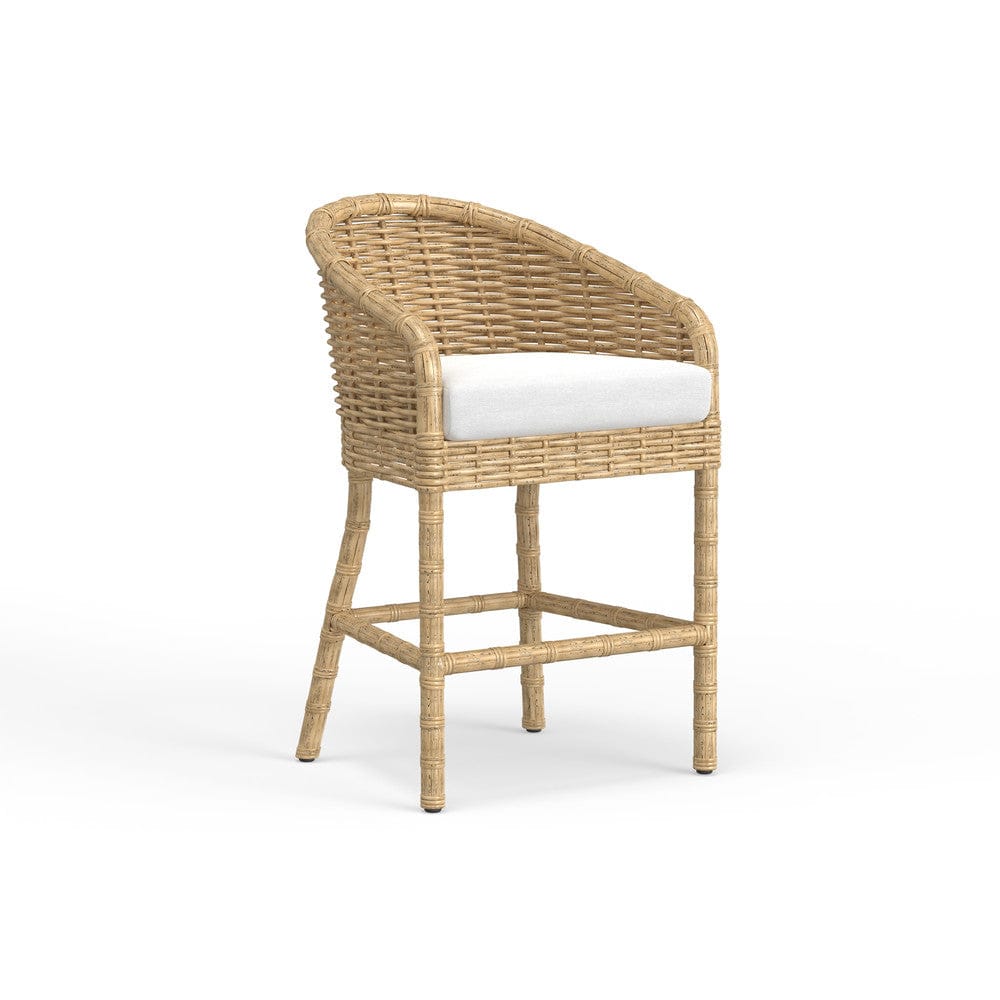 Sunset West - Playa Barstool in Soothe Pearl w/ Flange Welt - Medium Wood - SW7001-7B-PRL-STKIT view 1