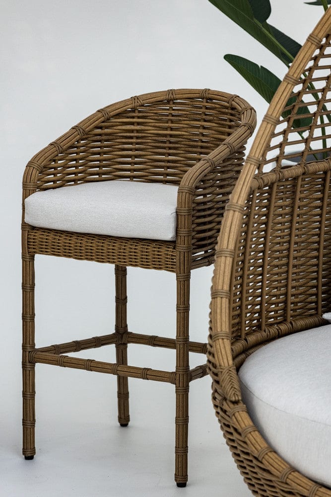 Sunset West - Playa Barstool in Soothe Pearl w/ Flange Welt - Medium Wood - SW7001-7B-PRL-STKIT view 4