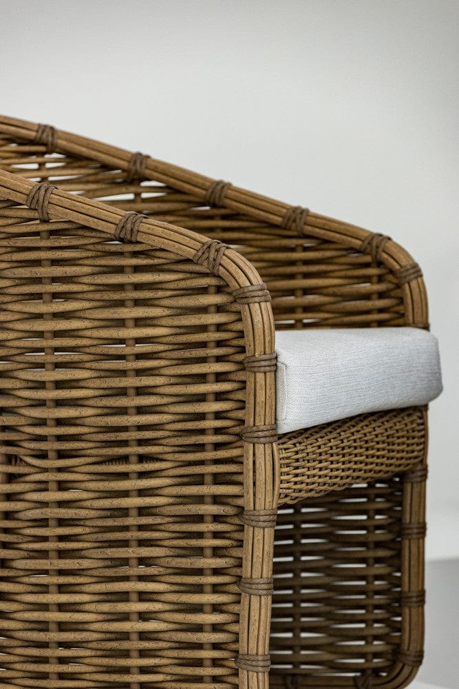 Sunset West - Playa Dining Chair in Soothe Pearl w/ Flange Welt - Medium Wood - SW7001-1-PRL-STKIT view 4