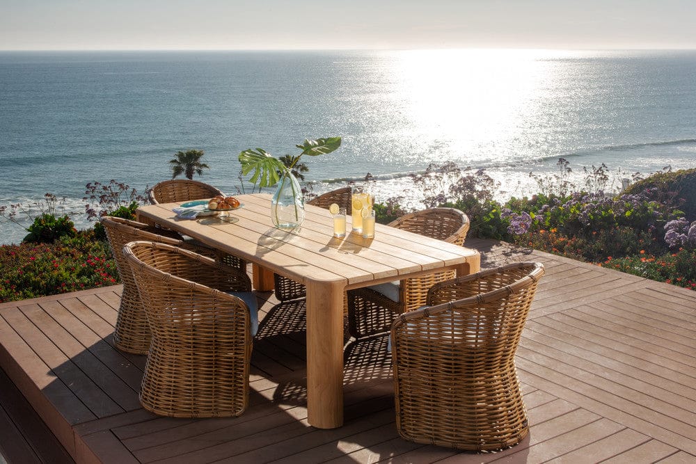 Sunset West - Playa Dining Chair in Soothe Pearl w/ Flange Welt - Medium Wood - SW7001-1-PRL-STKIT view 8