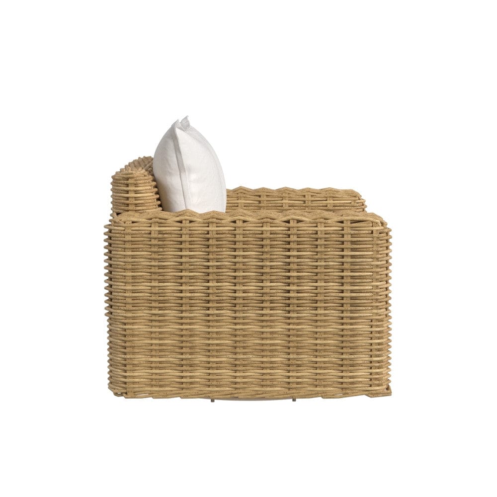 Sunset West - Playa Oversized Swivel Club Chair in Soothe Pearl w/ Flange Welt - Medium Wood - SW7001-215S-PR-STKIT view 3
