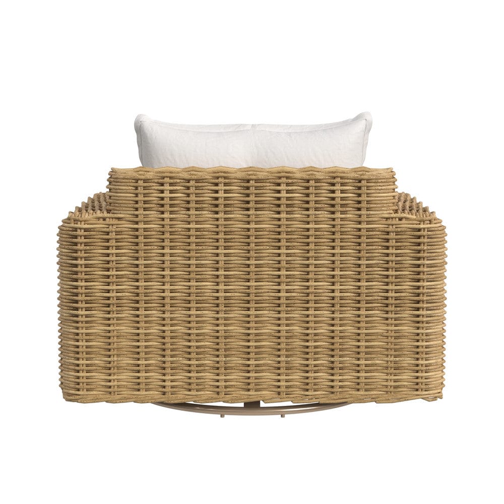 Sunset West - Playa Oversized Swivel Club Chair in Soothe Pearl w/ Flange Welt - Medium Wood - SW7001-215S-PR-STKIT view 4