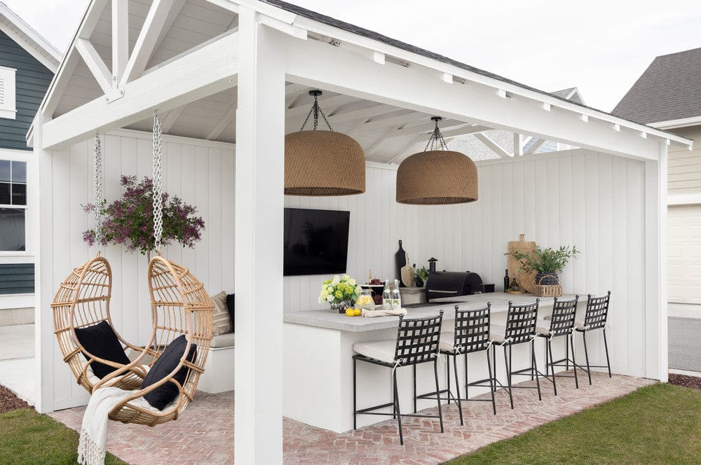 Sunset West - Provence Barstool in Canvas White w/ Self Welt - Blacks - SW3201-7B-57003 view 5