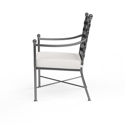Sunset West - Provence Dining Chair in Canvas White w/ Self Welt - Blacks - SW3201-1-57003 view 3