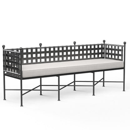Sunset West - Provence Garden Bench in Canvas White w/ Self Welt - Blacks - SW3201-BNCH-57003 view 1