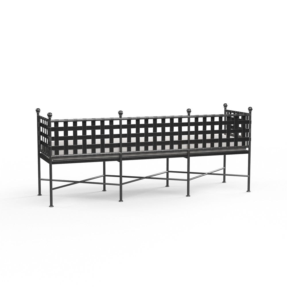 Sunset West - Provence Garden Bench in Canvas White w/ Self Welt - Blacks - SW3201-BNCH-57003 view 2