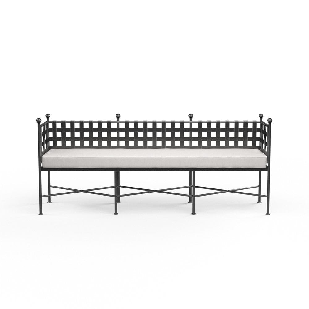 Sunset West - Provence Garden Bench in Canvas White w/ Self Welt - Blacks - SW3201-BNCH-57003 view 3