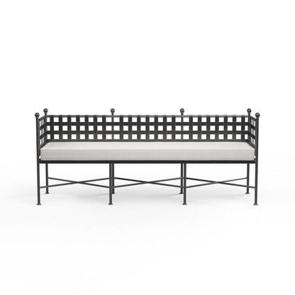 Sunset West - Provence Garden Bench in Canvas White w/ Self Welt - Blacks - SW3201-BNCH-57003 view 3