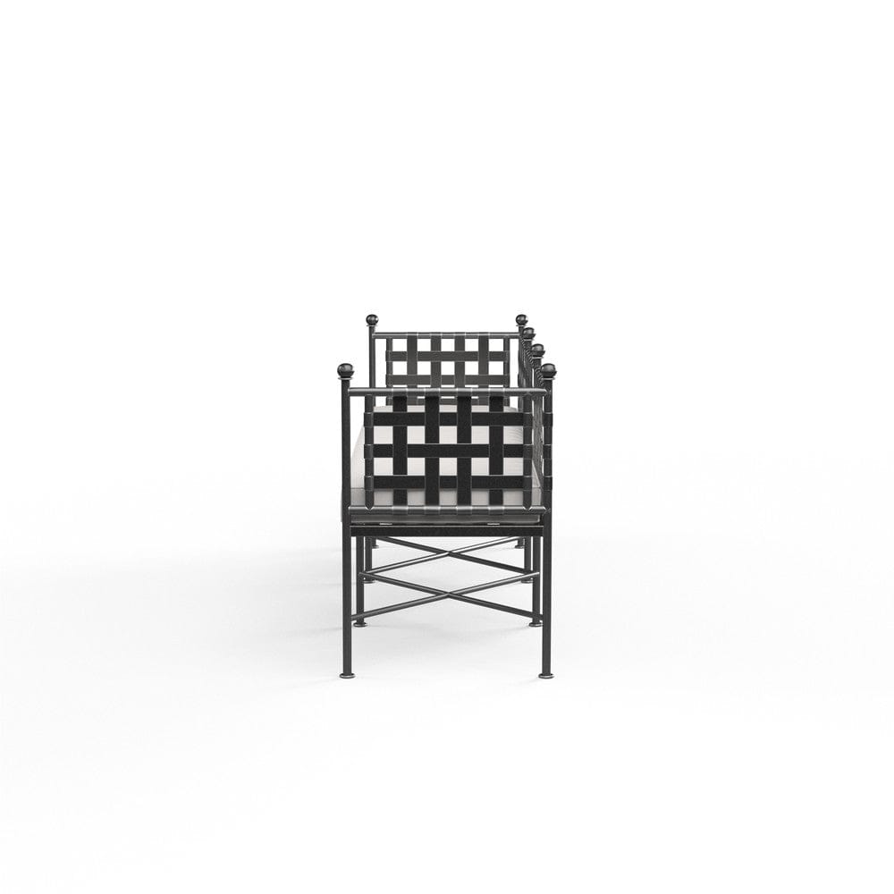 Sunset West - Provence Garden Bench in Canvas White w/ Self Welt - Blacks - SW3201-BNCH-57003 view 4