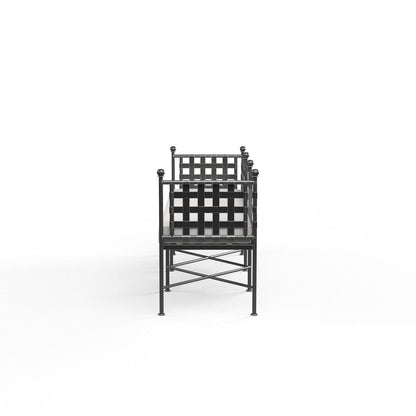 Sunset West - Provence Garden Bench in Canvas White w/ Self Welt - Blacks - SW3201-BNCH-57003 view 4