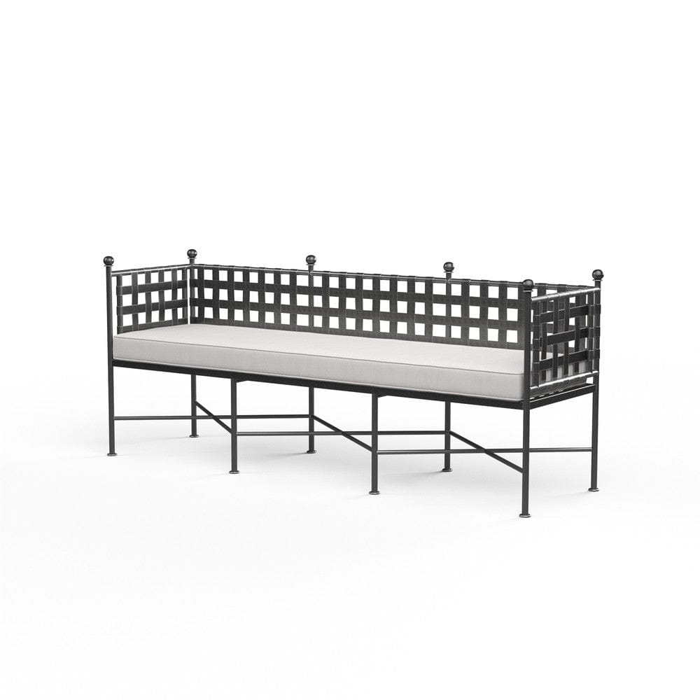 Sunset West - Provence Garden Bench in Canvas White w/ Self Welt - Blacks - SW3201-BNCH-57003 view 5