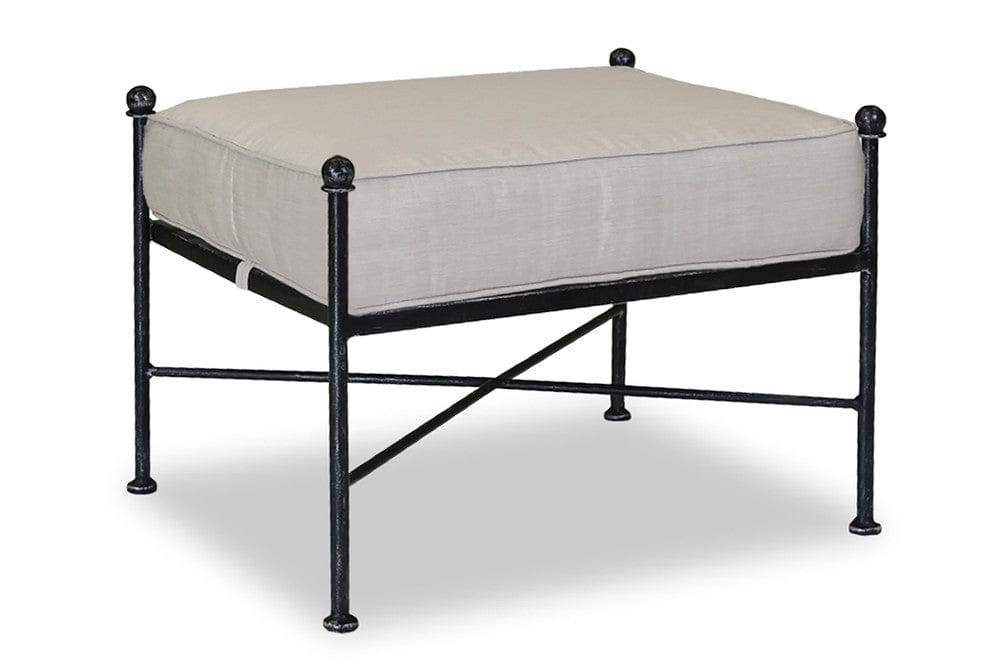 Sunset West - Provence Ottoman in Canvas White w/ Self Welt - Blacks - SW3201-OTT-57003 view 1