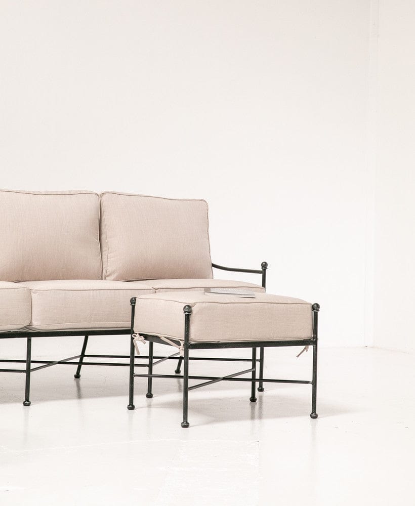 Sunset West - Provence Ottoman in Canvas White w/ Self Welt - Blacks - SW3201-OTT-57003 view 2