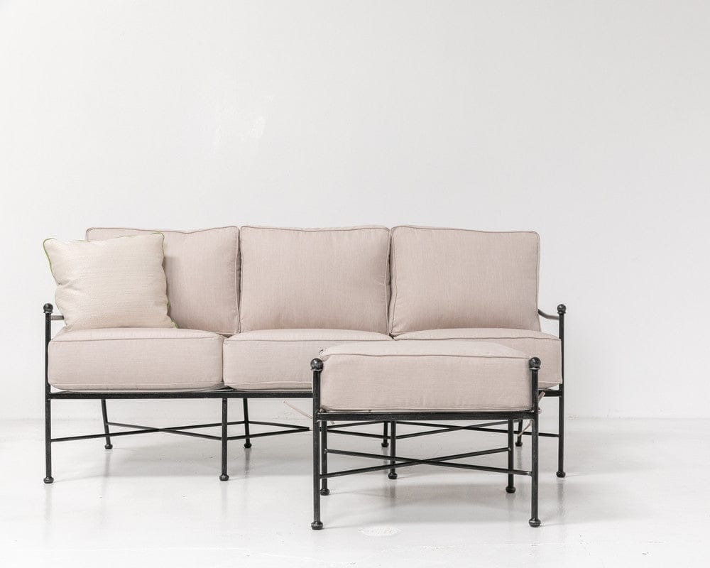 Sunset West - Provence Ottoman in Canvas White w/ Self Welt - Blacks - SW3201-OTT-57003 view 3