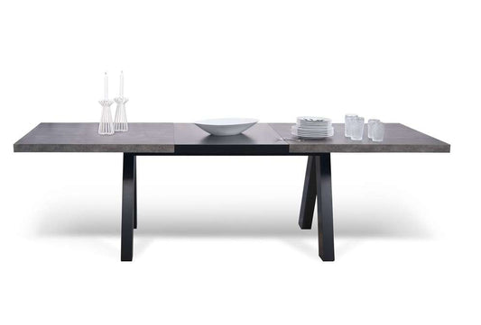 TEMAHOME - Apex Extending Dining Table in Concrete Look / Pure Black - 9500613173 veiw 1