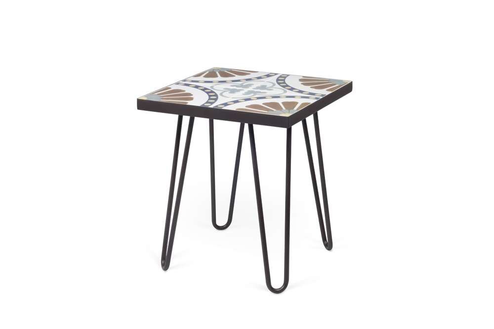 TEMAHOME - Dalle End Table in Tile on MDF with Dark Grey Steel Legs - 9500627545 veiw 4