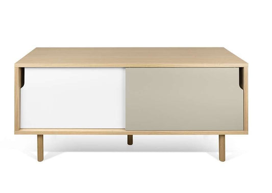 TEMAHOME - Dann 135 Sideboard with Wood Legs in Oak / Pure White & Matte Grey - 9003401473 veiw 1