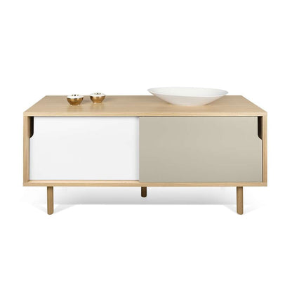TEMAHOME - Dann 135 Sideboard with Wood Legs in Oak / Pure White & Matte Grey - 9003401473 veiw 2