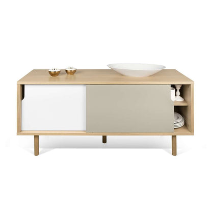 TEMAHOME - Dann 135 Sideboard with Wood Legs in Oak / Pure White & Matte Grey - 9003401473 veiw 3