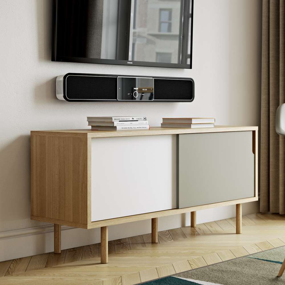 TEMAHOME - Dann 135 Sideboard with Wood Legs in Oak / Pure White & Matte Grey - 9003401473 veiw 6
