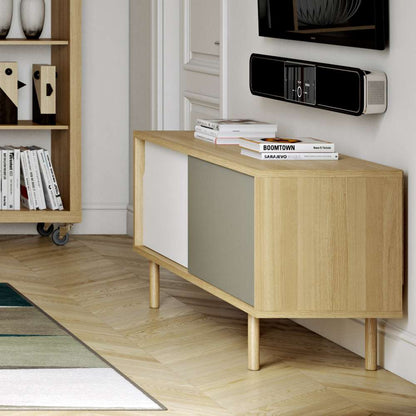 TEMAHOME - Dann 135 Sideboard with Wood Legs in Oak / Pure White & Matte Grey - 9003401473 veiw 7
