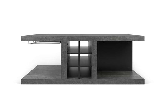 TEMAHOME - Detroit Coffee Table With Bar in Concrete and Pure Black - 9500627705 veiw 1