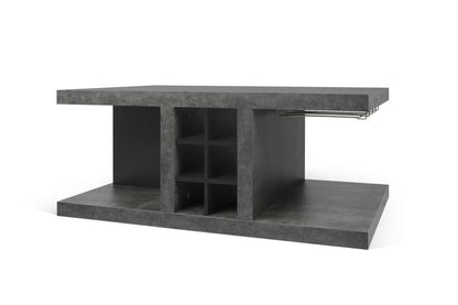 TEMAHOME - Detroit Coffee Table With Bar in Concrete and Pure Black - 9500627705 veiw 2