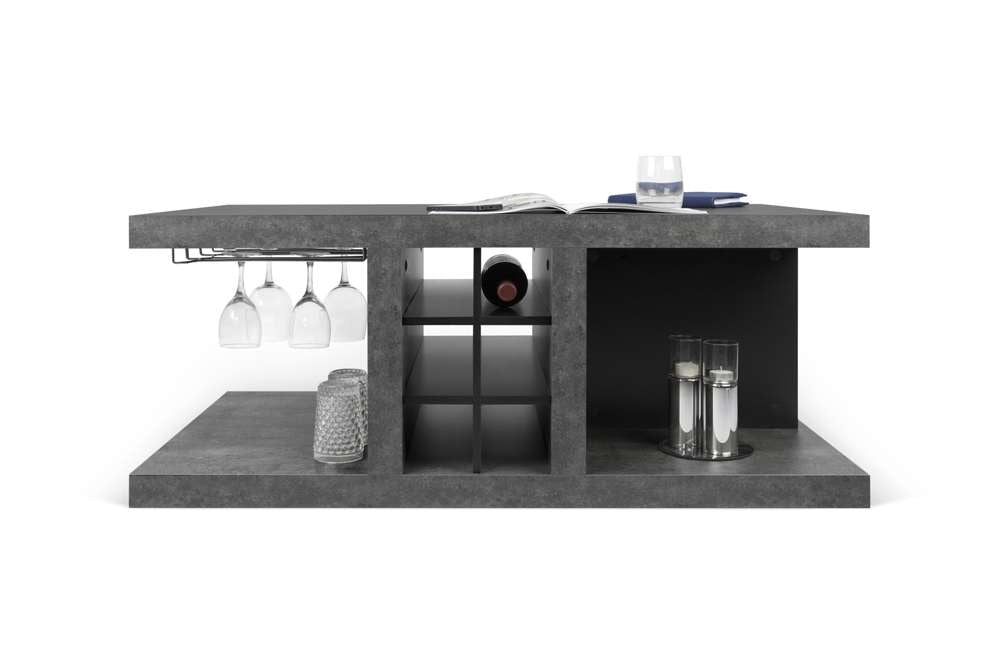 TEMAHOME - Detroit Coffee Table With Bar in Concrete and Pure Black - 9500627705 veiw 3