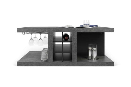 TEMAHOME - Detroit Coffee Table With Bar in Concrete and Pure Black - 9500627705 veiw 3