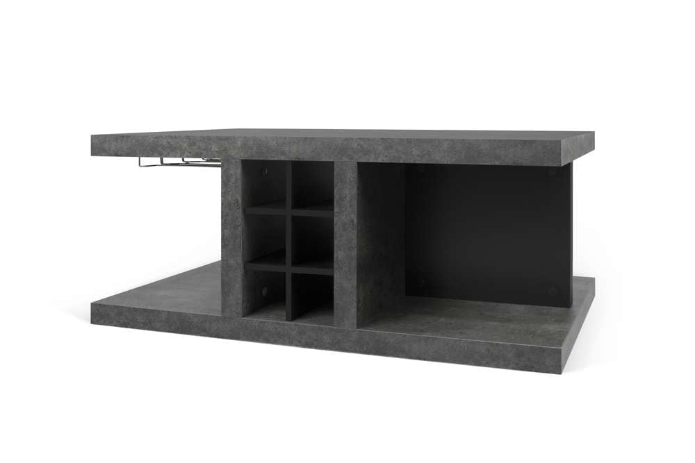 TEMAHOME - Detroit Coffee Table With Bar in Concrete and Pure Black - 9500627705 veiw 5