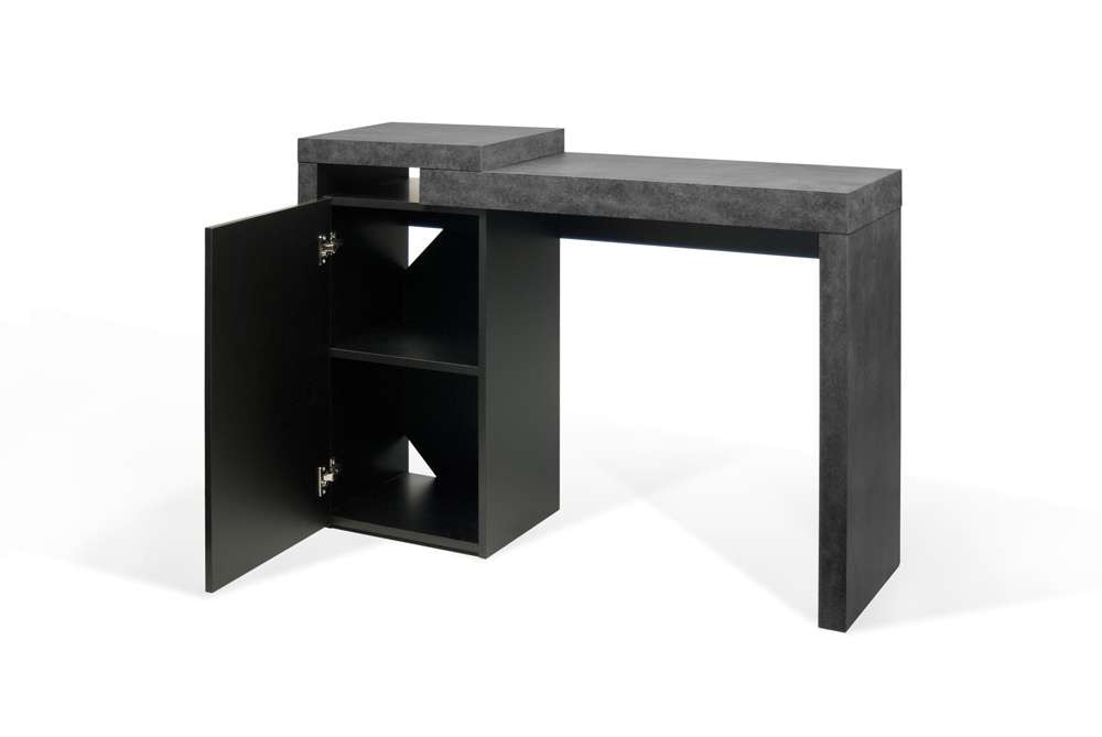TEMAHOME - Detroit Console Desk in Concrete and Pure Black - 9500052835 veiw 3