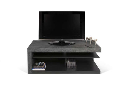 TEMAHOME - Detroit Tv Table in Concrete and Pure Black - 9000638800 veiw 3