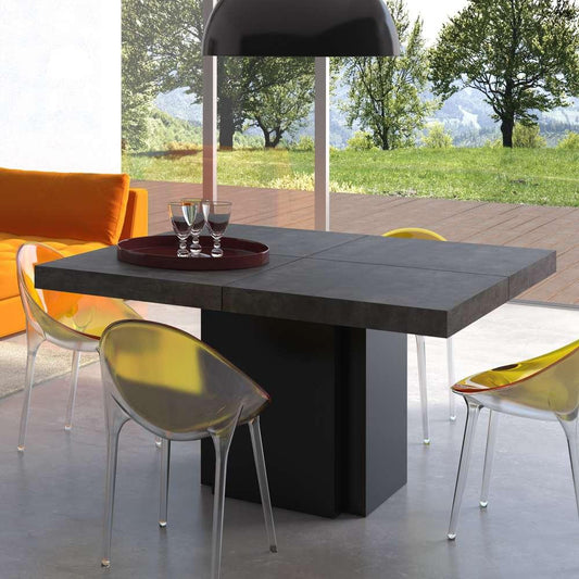 TEMAHOME - Dusk 59in Dining Table in Concrete Look / Pure Black - 9500613265 veiw 2