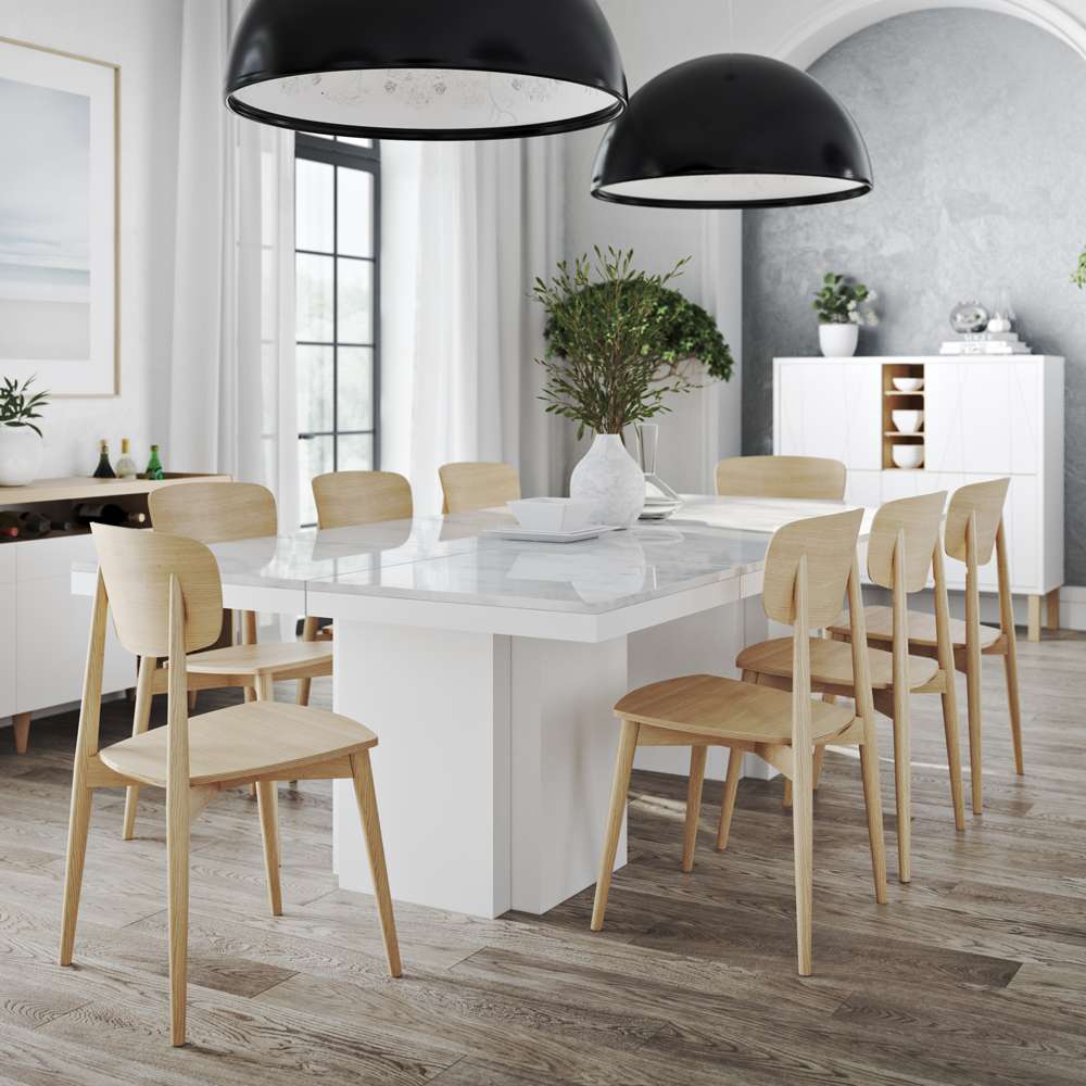 TEMAHOME - Dusk Conference Table with Marble Tops in White Marble / Pure White - 9500628054 veiw 3