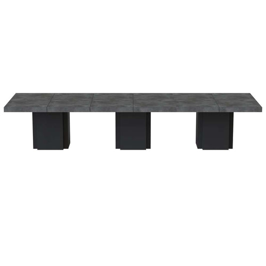TEMAHOME - Dusk Extra-Long Conference Table in Concrete Look / Pure Black - 9500613258 veiw 1