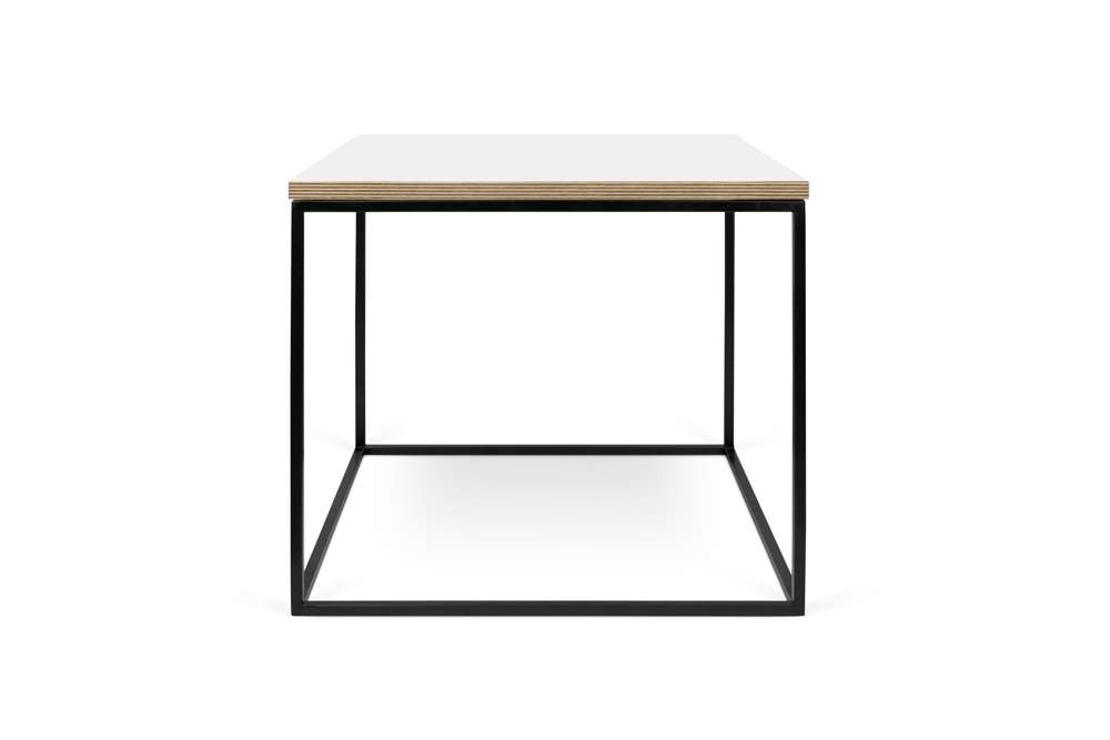 TEMAHOME - Gleam 20x20 Side Table in Pure White & Plywood / Black Lacquered Steel - 9500626579 veiw 1