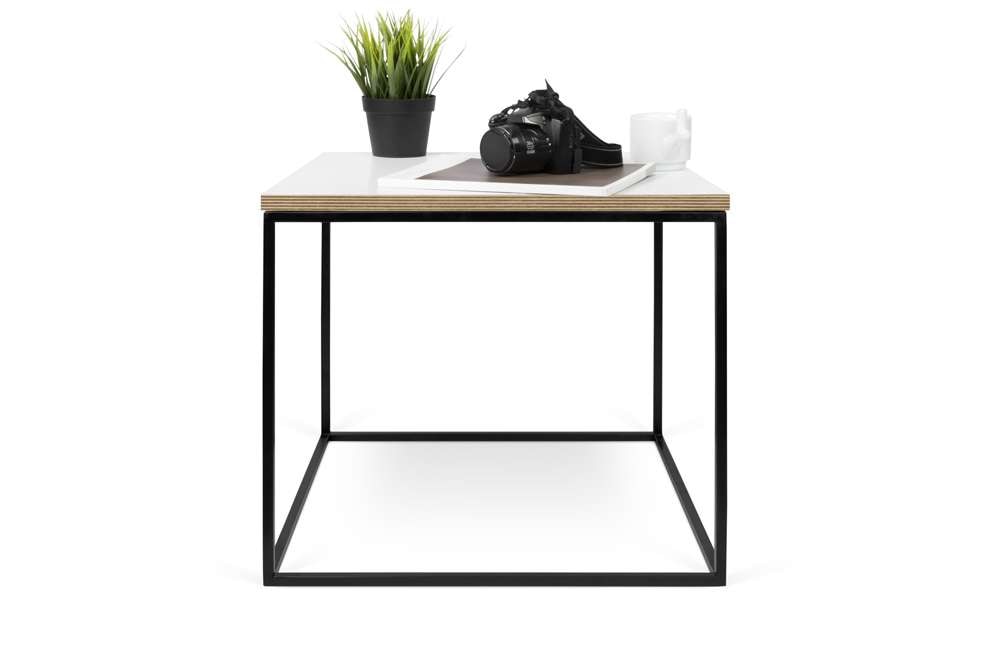 TEMAHOME - Gleam 20x20 Side Table in Pure White & Plywood / Black Lacquered Steel - 9500626579 veiw 2