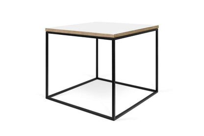 TEMAHOME - Gleam 20x20 Side Table in Pure White & Plywood / Black Lacquered Steel - 9500626579 veiw 3