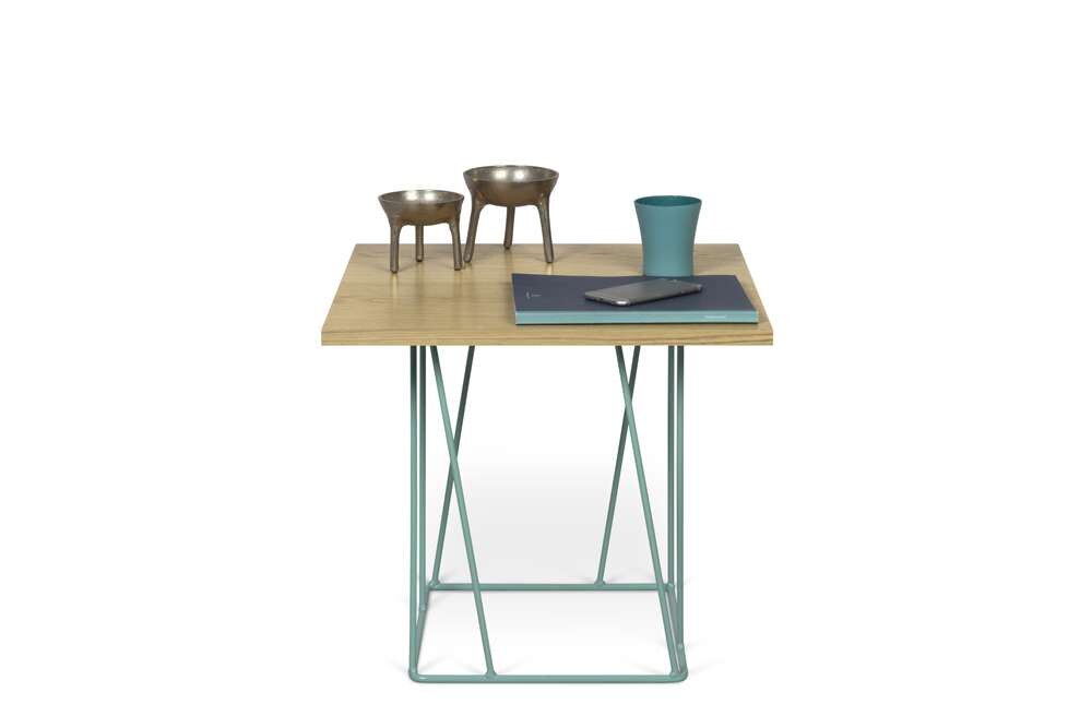 TEMAHOME - Helix 20x20 Side Table  in Oak / Sea Green Lacquered Steel - 9500626814 veiw 3